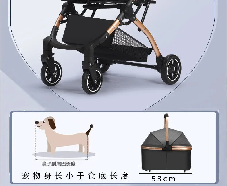 Foldable Lightweight Pet Cart for Cats & Small Dogs