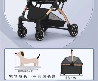 Foldable Lightweight Pet Cart for Cats & Small Dogs