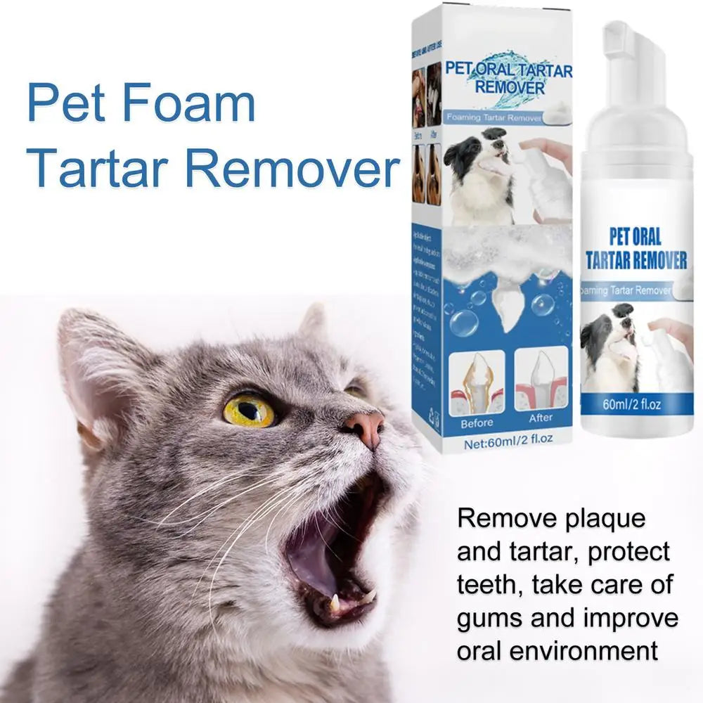 Pet Tartar Remover Natural Plaques Remover For Dogs Cats Freshen Breath Foam For Dogs Cats Support Healthy Gums Pet Care Product