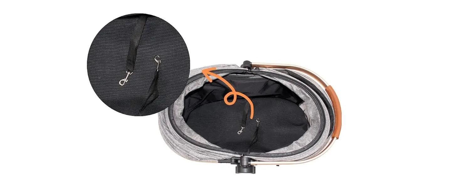 Folding 4 Wheels Dog Trolley Pet Jogger for Small Medium Dogs Travel