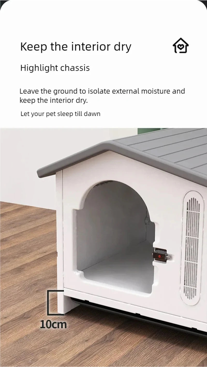 All-Season Plastic Dog House for Indoor & Outdoor Use