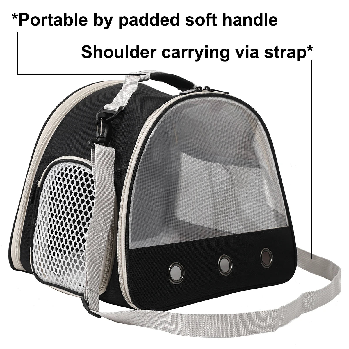 Guinea Pig Carrier Portable Clear Hamster Transport Cage Reptile Travel Bag Small Pet Rabbit Bearded Dragon Outdoor