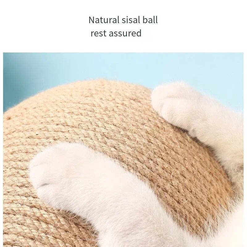 Cat Scratching Ball Toy Sisal and Wood Stable Triangle Cats Indoor Stuff Sturdy Scratching Cool Scratch on Stand Spin/cat Toys