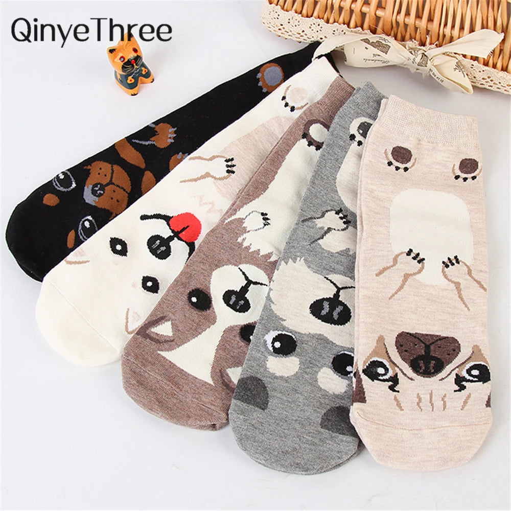 Funny Cartoon Dogs Novelty Puppy Crew Art Happy Harajuku Skateboard Sport Hip Hop Street Socks Gift Dropship