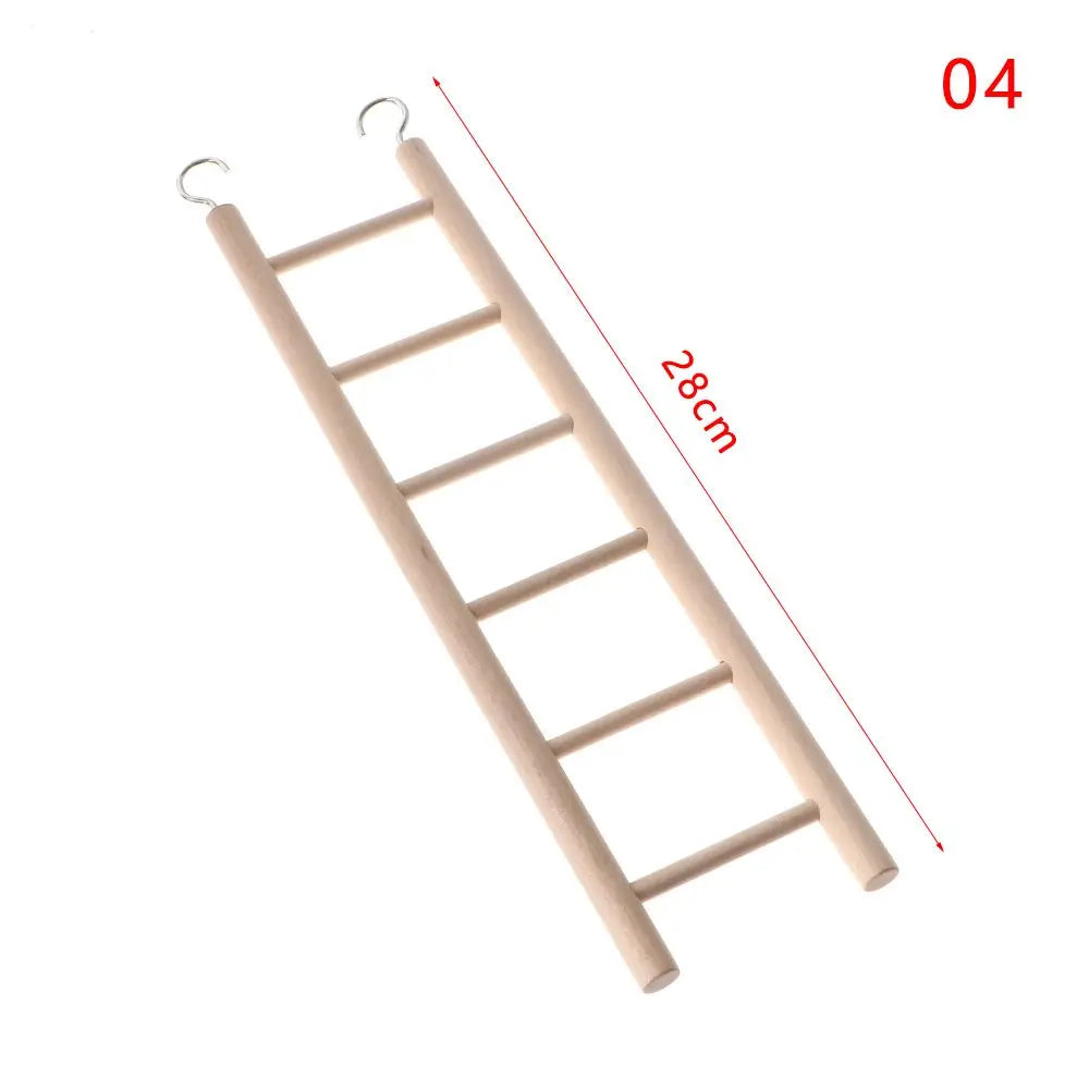 Wooden Ladder Swing Scratcher Climbing Ladder Hamsters Parrot Toys Pet Supplies