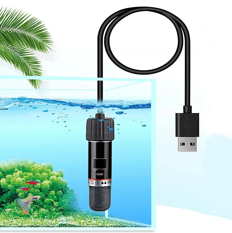 USB Mini Aquarium heating rod for Small Fish Tank 26°C Constant Temperature Aquarium Heater Submersible Thermostat Heater 10W