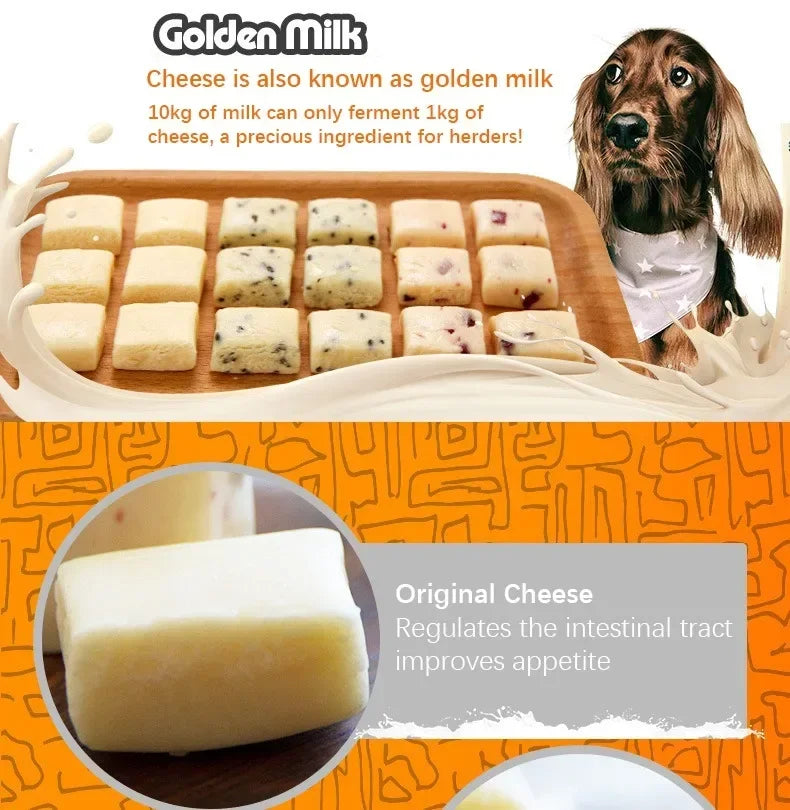 New 128g Dog Snack Food Cheese Block Probiotics Care Gastrointestinal Easy To Absorption Digestion Pet Teddy Reward Snacks Foods