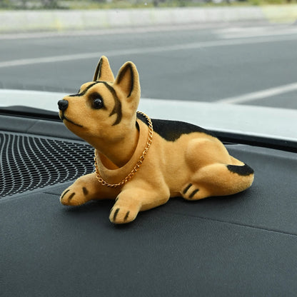 Creative Bobble Head Dog Figure Ornament Statue Cute Shaking Head Dog Car Ornament for Car Dashboard Tabletop Decoration Bobbing