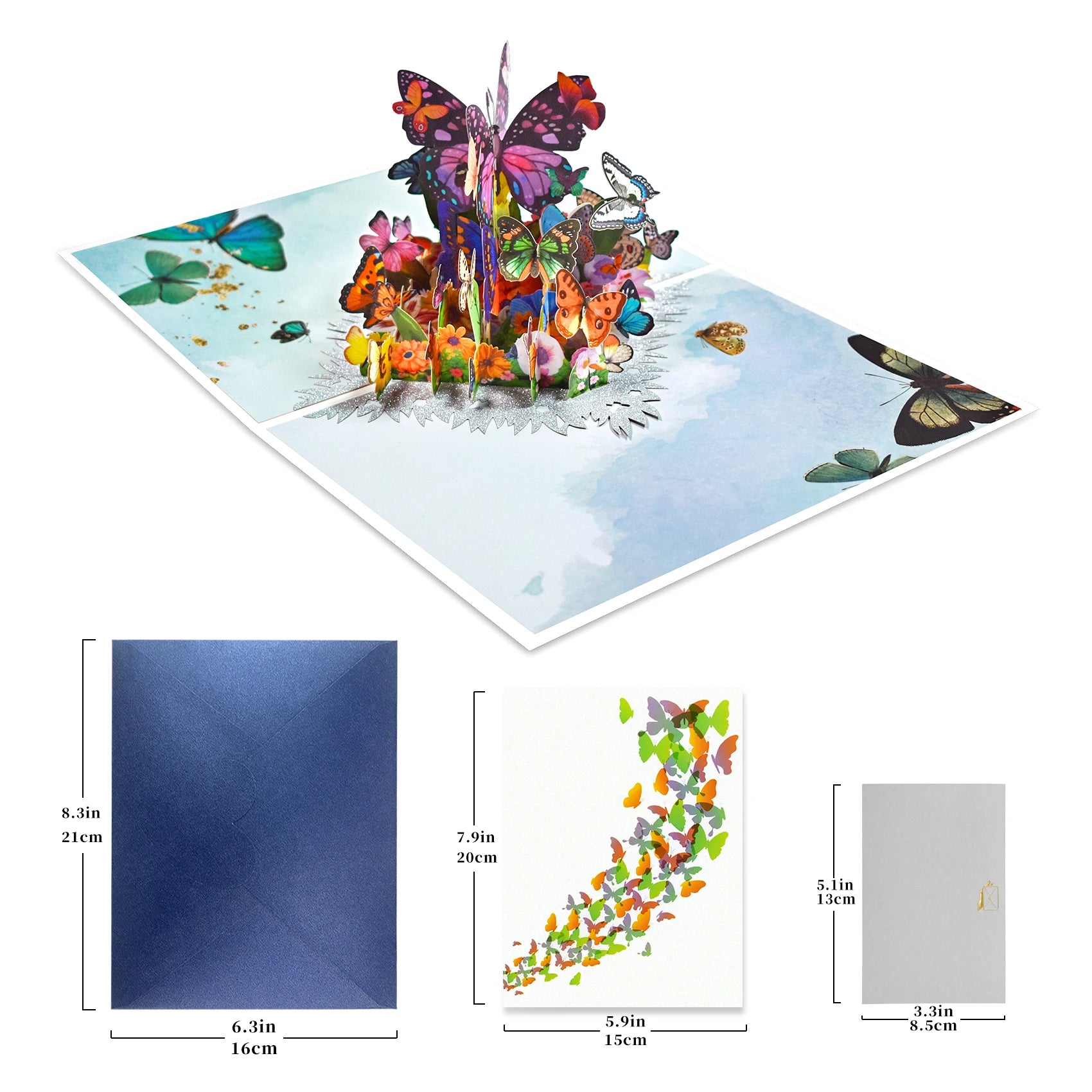 3D Animals Pop up Card Birthday Greeting Card Butterfly