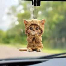 1pc Cat Pendant Christmas Tree Ornament With Lanyard Easy To Hang Car Acrylic Hanging Pendant Xmas Tree Decoration 아크릴 고양이 장신구