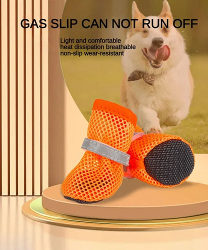 Non-slip Dog Boots for Small & Medium Dogs, 4pc Set
