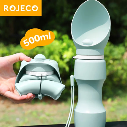 ROJECO Pet Water Bottle for Dog Cat Outdoor Foldable Puppy Dog Walking Drinking Bowl Portable Soft Silicone Travel Drinking Bowl