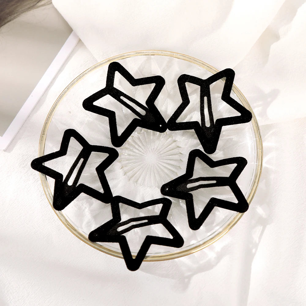 AWAYTR 5 Pcs Hollowed Star Hair Clips Star Snap Hairpins Sweet Headpiece Hair Barrettes Hair Accessories for Girls Dropship