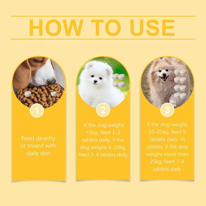 Canine Multivitamin Fish Oil Tablets for Dogs Coat Care Formula with Omega-3, Reduce Shedding & Nourish Skin Health Supplement
