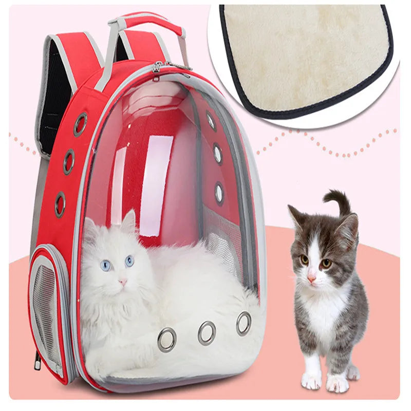 1Pcs Cat Bag Breathable Portable Pet Carrier Bag Outdoor Travel Backpack for Cat and Dog Transparent Pet Backpack Space Capsule