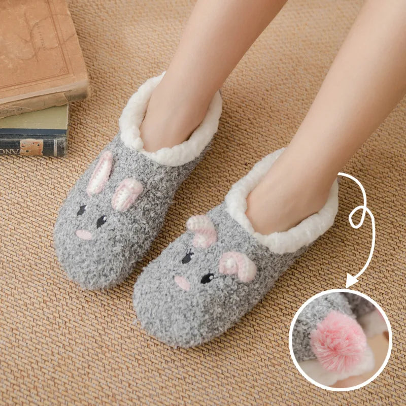 Fluffy Slippers Women winter warm Unicorn Dog Anti Slip Kawaii Fuzzy Ladies Panda Plush Soft Female Cartoon Shoes Home Indoor