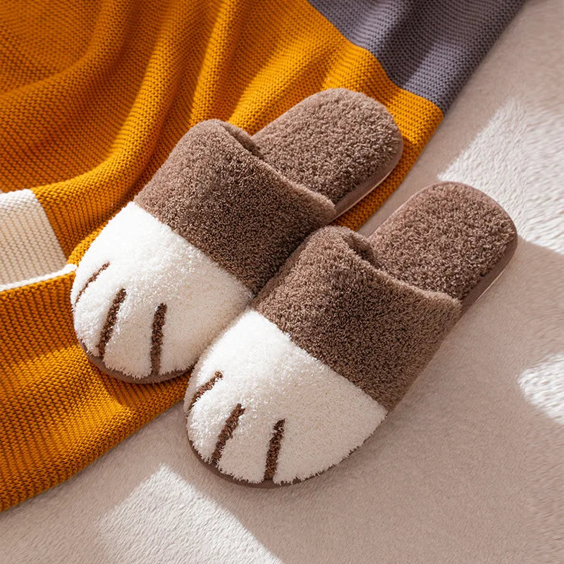 Pallene Winter Plush Slippers For Women Warm Cute Cat Paw Designer House Fur Slippers Indoor Bedroom Lovers Indoor Fluffy Shoes