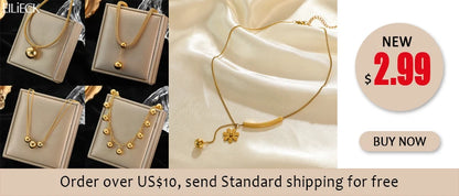 EILIECK 316L Stainless Steel Moon Pearl Zircon Puppy Pendant Necklace For Women Girl New Fashion Neck Chain Jewelry Gift Bijoux