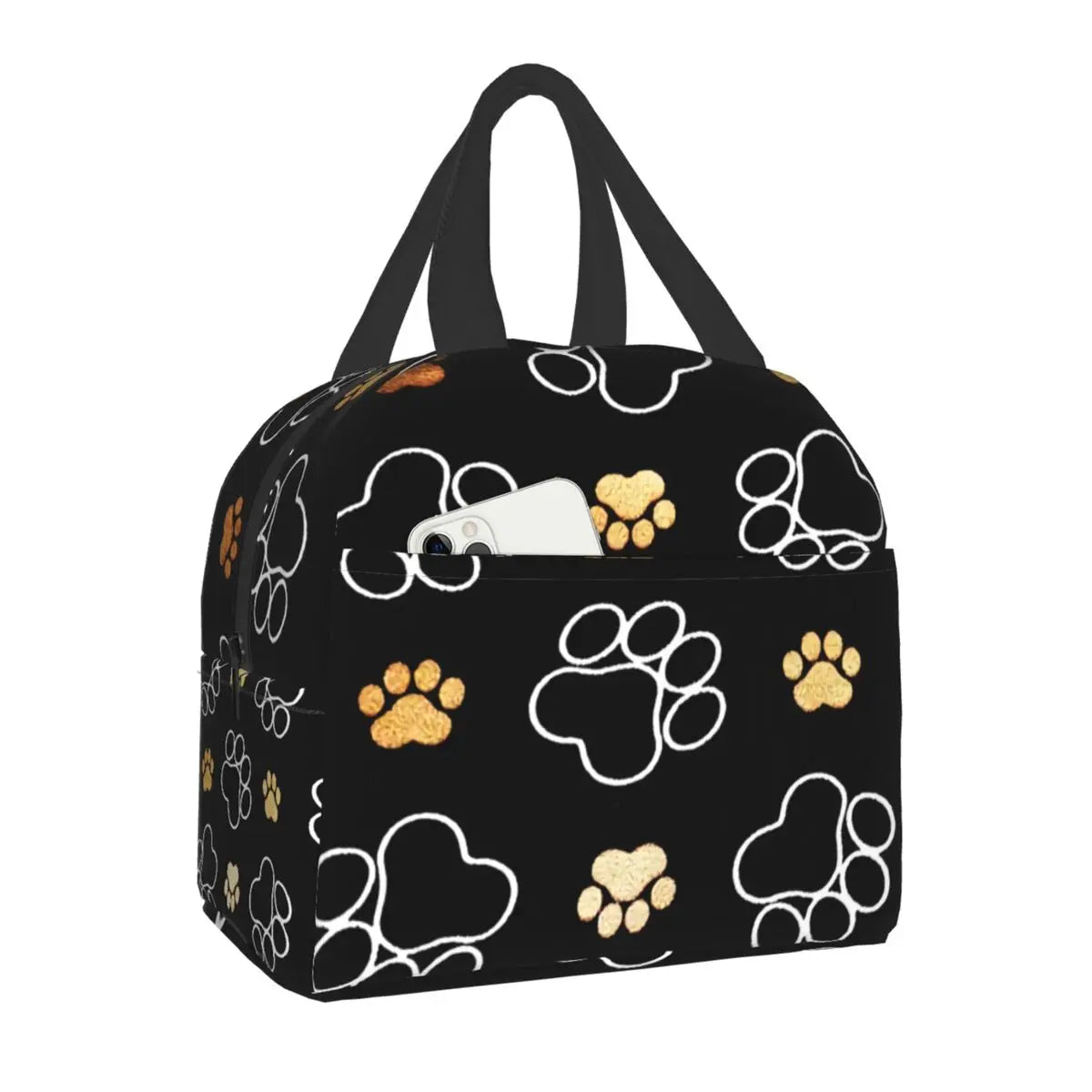 Pomeranian Dog With Summer Leaf Insulated Lunch Bag for School Office Pet Spitz Resuable Thermal Cooler Bento Box Women Kids