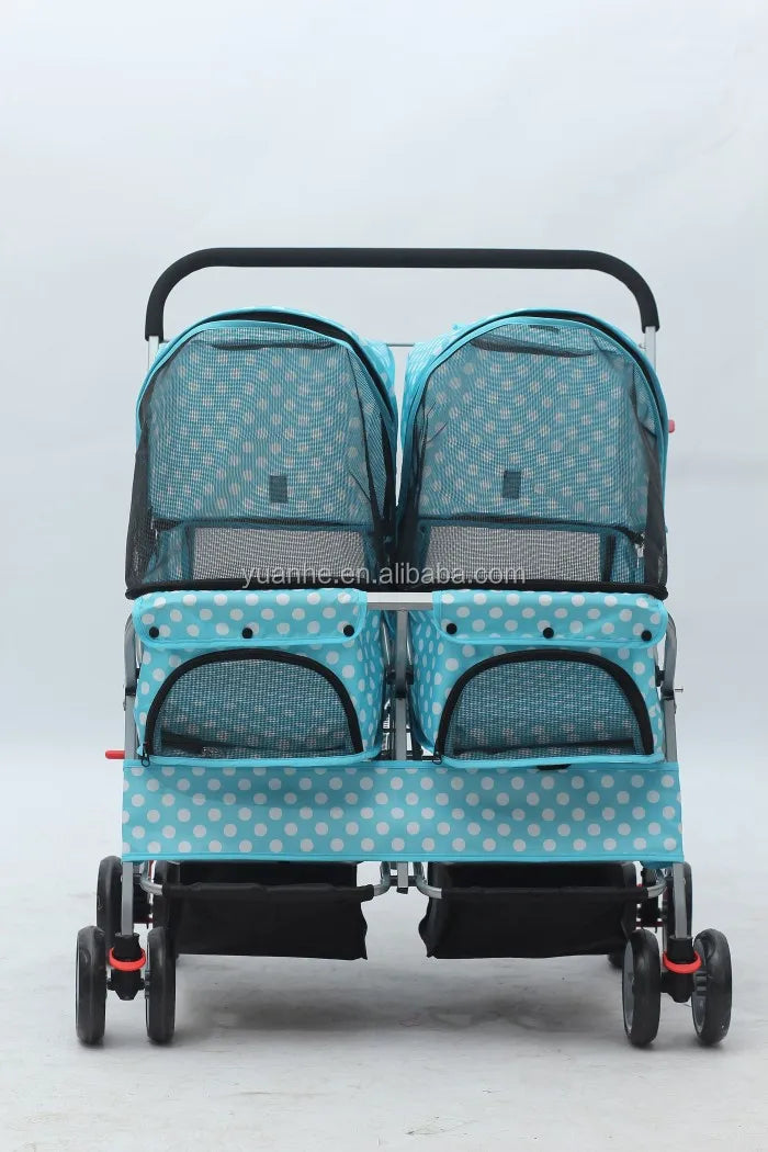Pet Stroller,High Quality Wholesale Foldable Big Double Twin Wheels Pet Stroller For Two Dogs