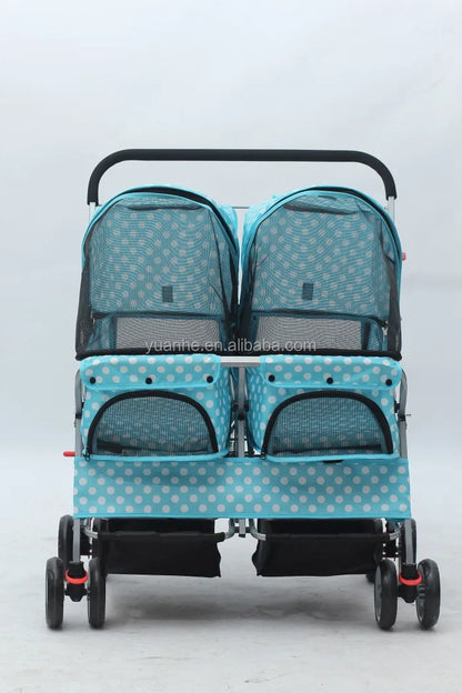 Pet Stroller,High Quality Wholesale Foldable Big Double Twin Wheels Pet Stroller For Two Dogs