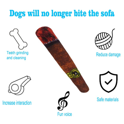 Dog Simulation Cigar Plush Sound Puppy Toys Green Stick Dogs Pet Chew Bite Toy With Squeake Stuffed Raw Dog Joint Toys Spot Good