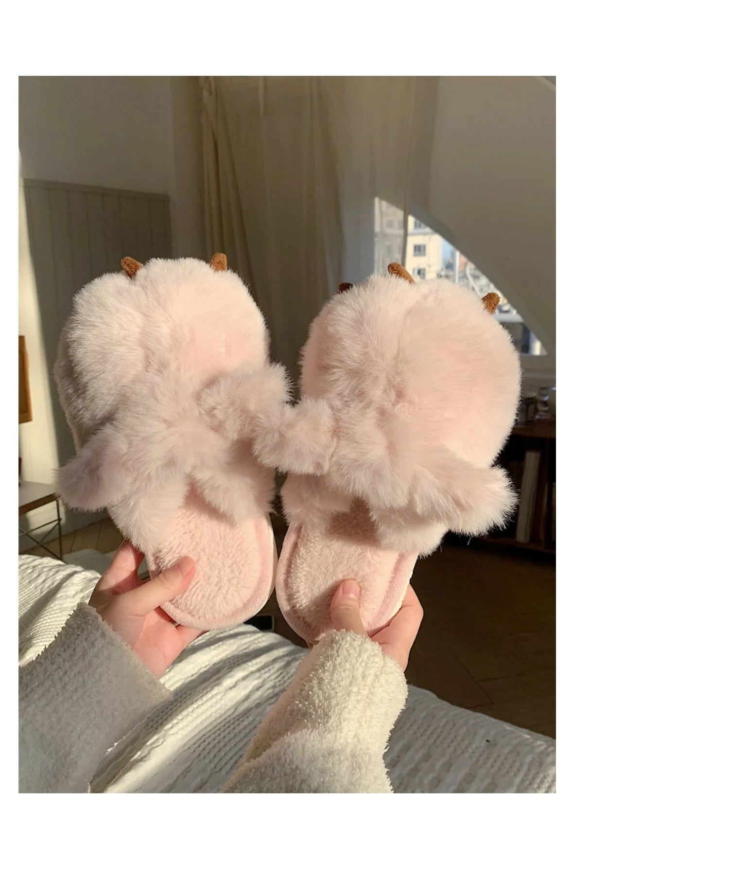 Cute Warm Cat Paw Cotton Slippers For Women's 2022 Winter Home Plush Anti-skid Slipper Funny Household Shoes