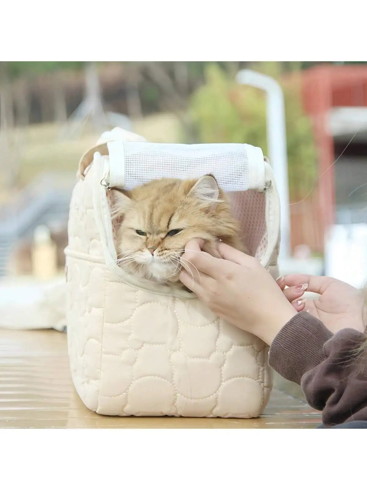 Pet cat dog tote bag, no escape, portable, multifunctional, large capacity, breathable, horizontal bag, portable soft bag zwq