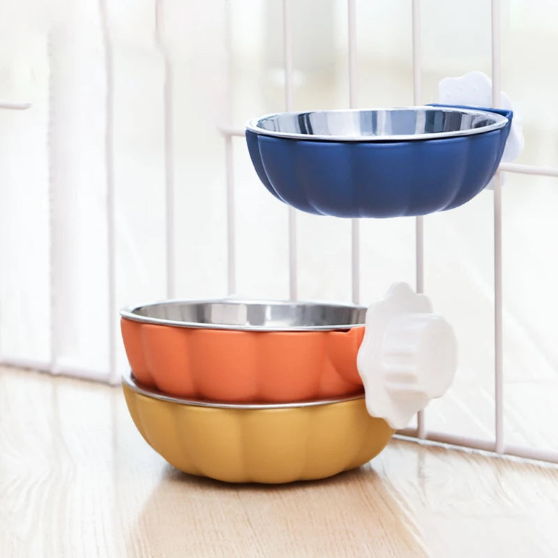 HOOPET Cat Bowl Food Bowl Hanging Stainless  Bowl Water Bowl Cat Cage Rice Bowl Pet Dog Cage Anti-overturning Dog Bowl