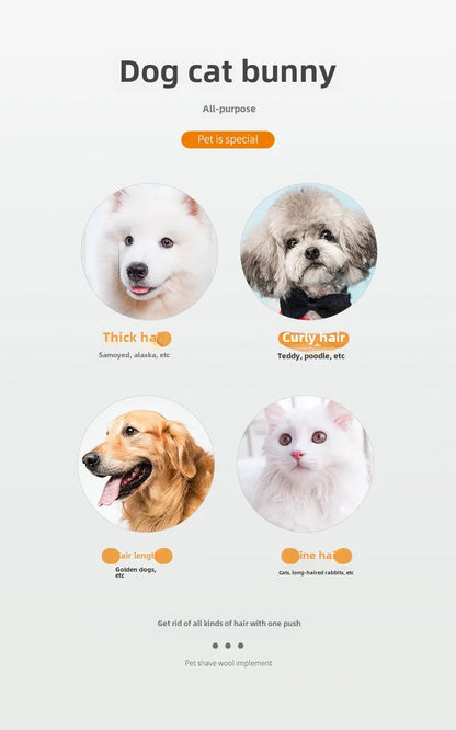 Rechargeable low-noise pet grooming clipper for dogs & cats