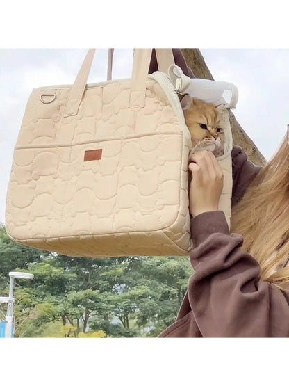 Pet cat dog tote bag, no escape, portable, multifunctional, large capacity, breathable, horizontal bag, portable soft bag zwq