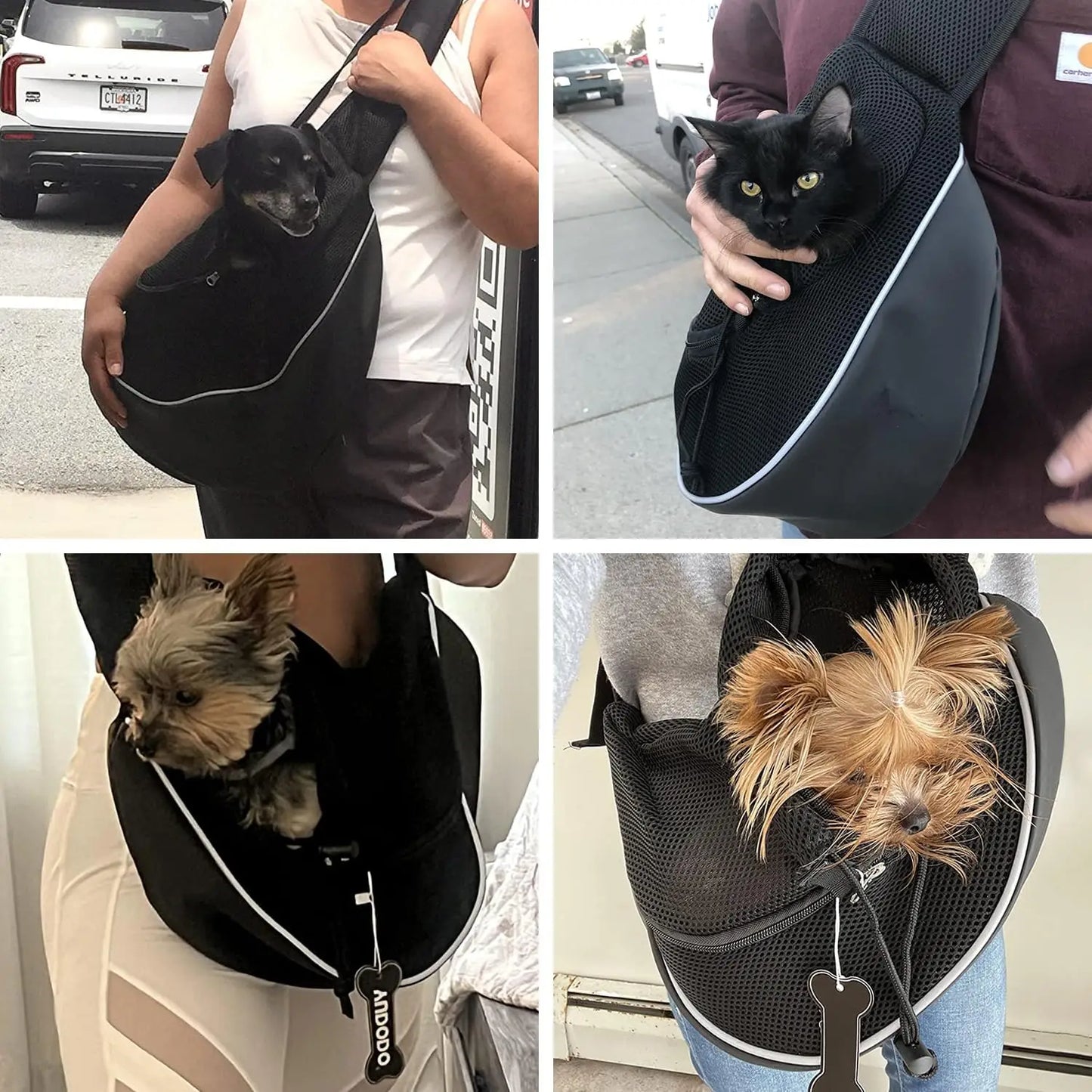 Pet Puppy Carrier for Outing Travel Mesh Breathable Shoulder Bag Large Space Pet Front Bag Suitable for Walking Cat Carrier Bag