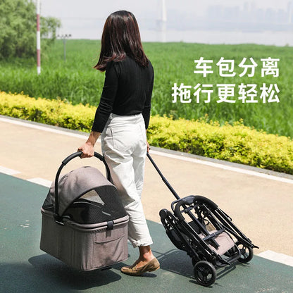Lightweight Folding Pet Stroller for Cats & Small Dogs