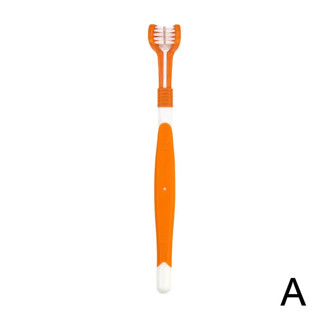 Three Sided Pet Toothbrush Three-Head Pet Toothbrush For Dogs And Cats Oral Cleaning Brush Care Products Tool Wholesale