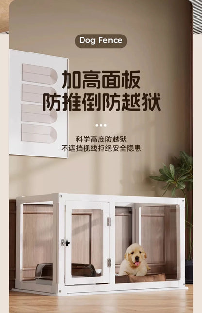 Panoramic Transparent Dog Fence – Visual Indoor Cat & Dog Cage