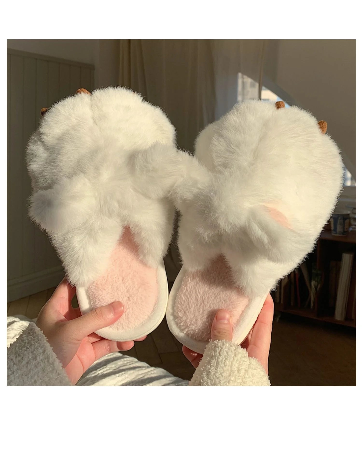 Cute Warm Cat Paw Cotton Slippers For Women's 2022 Winter Home Plush Anti-skid Slipper Funny Household Shoes