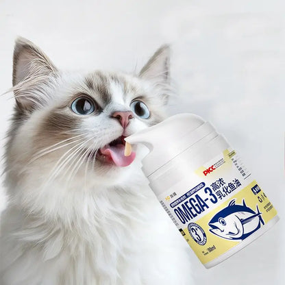 Kitten Fish Oil 50ml Highly Concentrated Fish Oil For Cats Liquid Press Type Pet Heart Skin Coat Joint Health Supplements