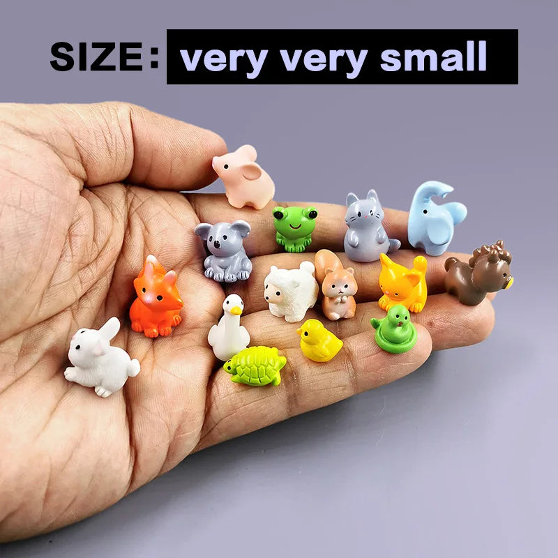 10Pc Squirrel Fox Rabbit Sheep Duck Pig Cat Horse Frog Turtle Snake Koala Figurine Miniature Fairy Garden Decoration