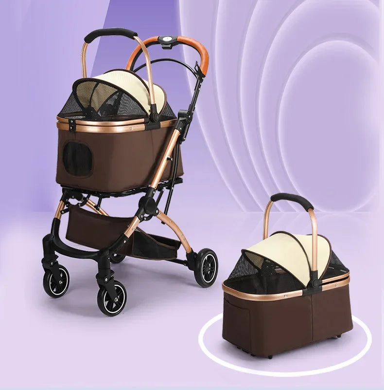 Foldable Lightweight Pet Cart for Cats & Small Dogs