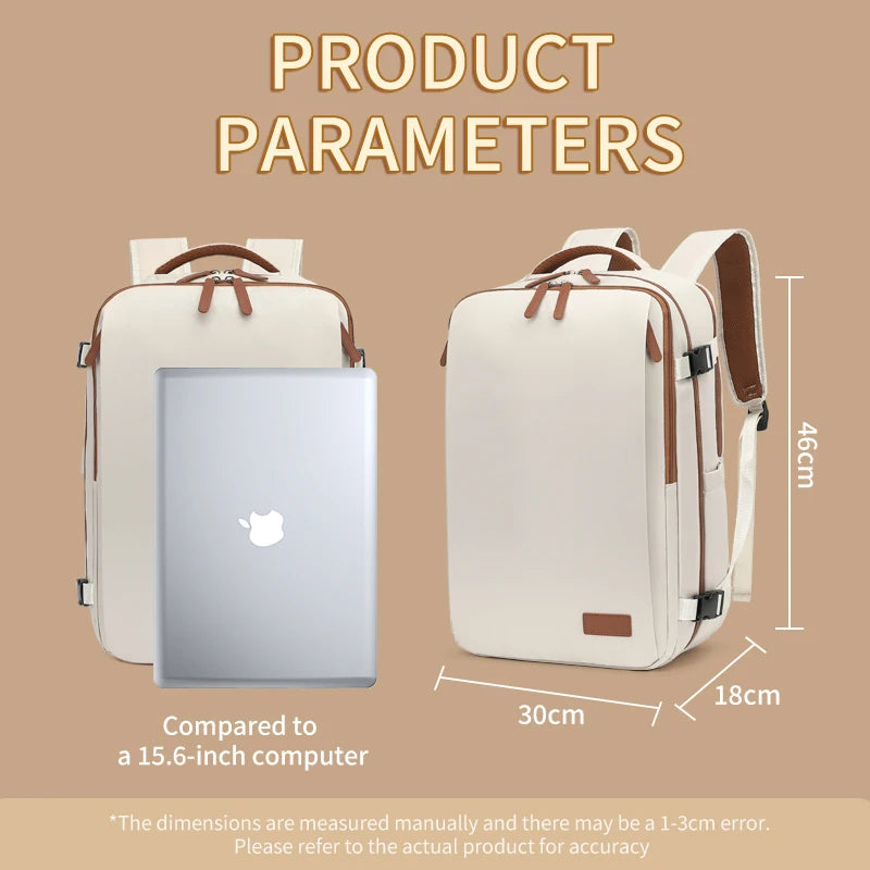 Travel Backpack 40x20x30 Cabin Plane Waterproof Expandable Weekender Laptop With USB Port Ryanair Carry-On Women Men Backpack