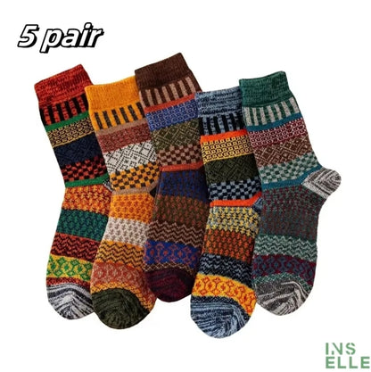 5 Pairs Warm & Fuzzy Cartoon Animal Socks, Crew Length Warm Coral Fleece Socks For Winter, Women's Stocking & Hosiery