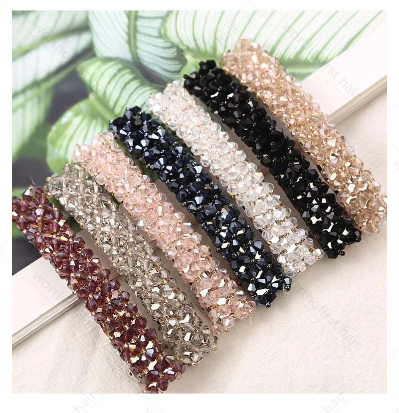 New Korean Elegant Hairpins Hairgrips Crystal Rhinestone Barrettes Hair Clips For Women Girls Hair Accessories