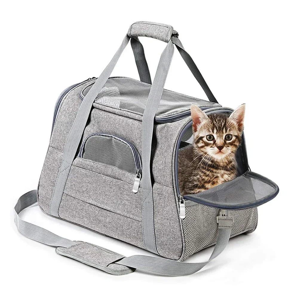 Dog Carrier Bag With Thick Cotton Cushion Pet Aviation Backpack Anti-suffocation Portable Travel Bag Pet Dog Bag Mesh Outdoor