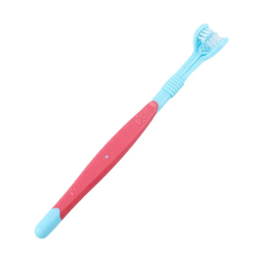 Three Sided Pet Toothbrush Three-Head Pet Toothbrush For Dogs And Cats Oral Cleaning Brush Care Products Tool Wholesale