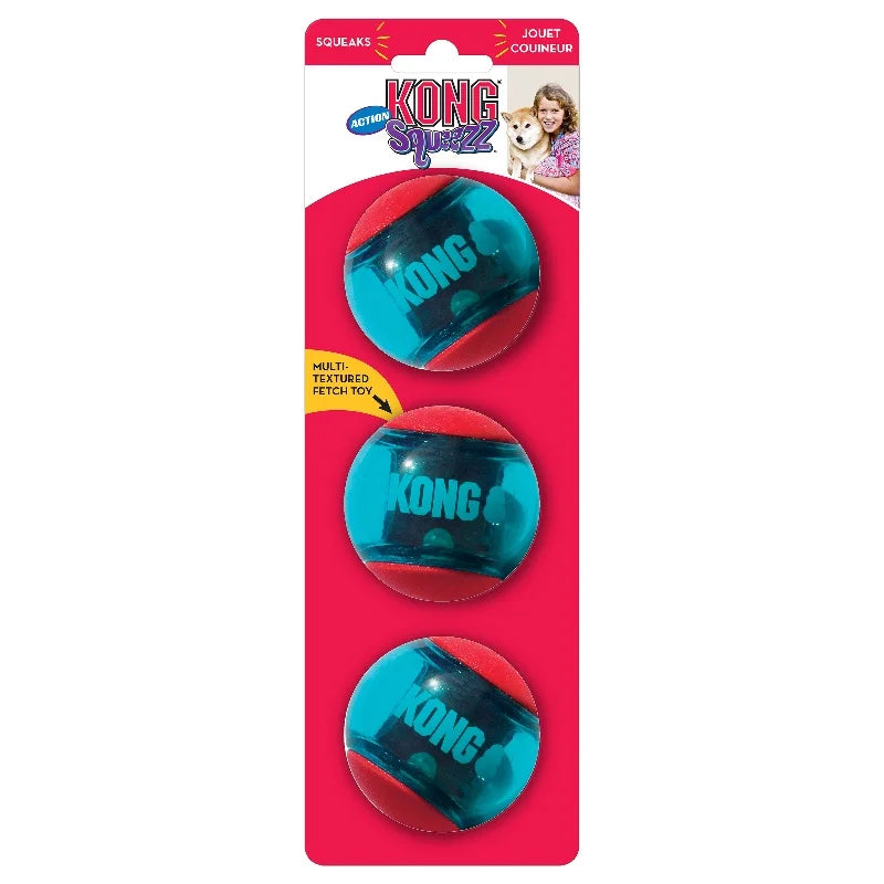 KONG Squeezz Action Ball Red 3pcs-Pack M-Size
