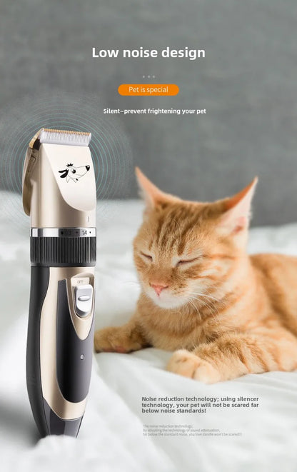 Rechargeable low-noise pet grooming clipper for dogs & cats
