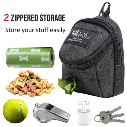 Portable Dog Treat Pouch & Poop Bag Dispenser for Training