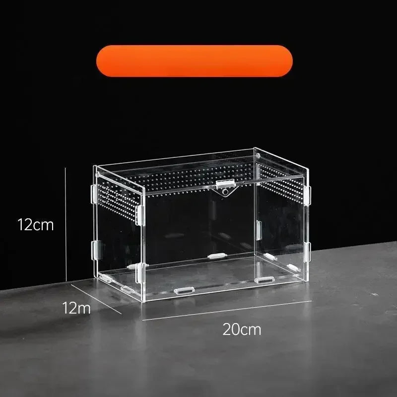 Reptile Acrylic Transparent Terrarium Habitat Breeding Box Reptiles Cage Nano Arboreal Tarantula Enclosure Bearded Dragon