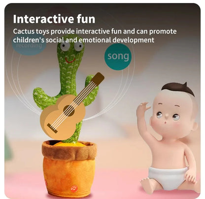 Dancing Cactus Repeat Talking Toy Electronic Plush Toys Can Sing Record Lighten USB Early Education Funny Gift Interactive Bled