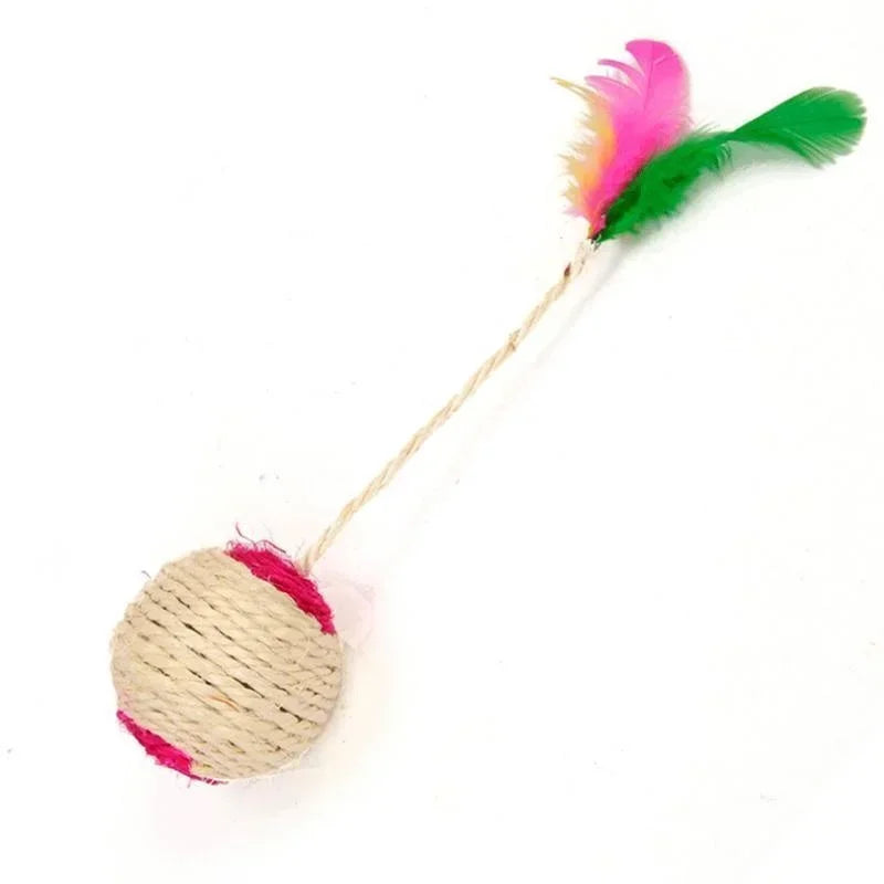 Pet Toys Sisal Scratching Ball Training Interactive Toy for Kitten Pet Supplies Feather Toy Cat Toys Interactive